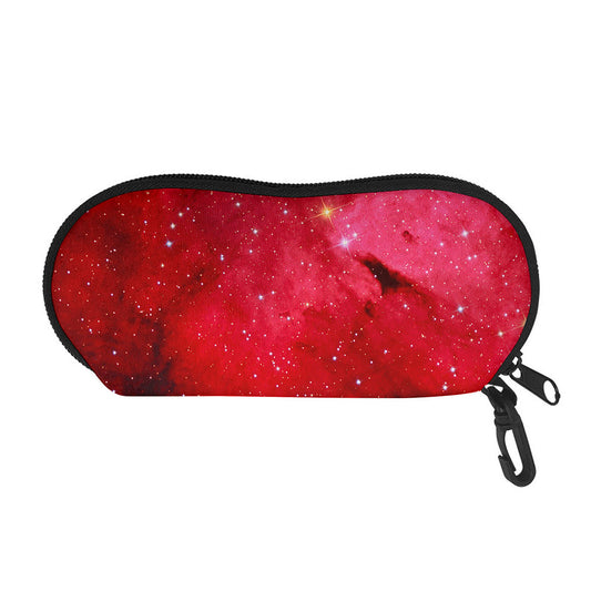 Red Galaxy Space Cloud Print Glasses Case