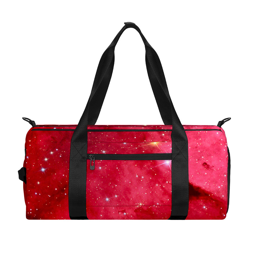 Red Galaxy Space Cloud Print Gym Bag