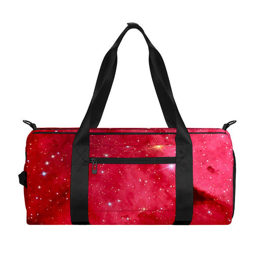 Red Galaxy Space Cloud Print Gym Bag