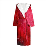 Red Galaxy Space Cloud Print Hooded Bathrobe