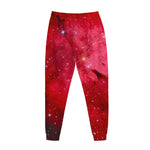 Red Galaxy Space Cloud Print Jogger Pants