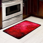Red Galaxy Space Cloud Print Kitchen Mat