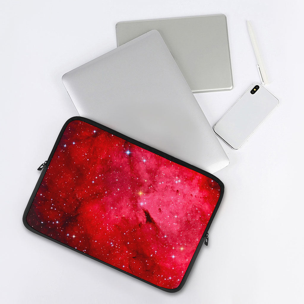 Red Galaxy Space Cloud Print Laptop Sleeve