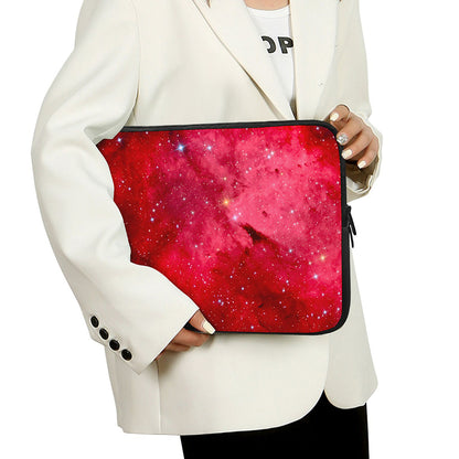 Red Galaxy Space Cloud Print Laptop Sleeve