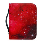 Red Galaxy Space Cloud Print Leather Bible Cover