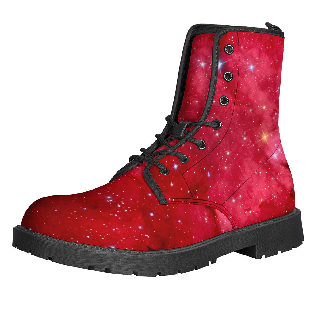 Red Galaxy Space Cloud Print Backpack