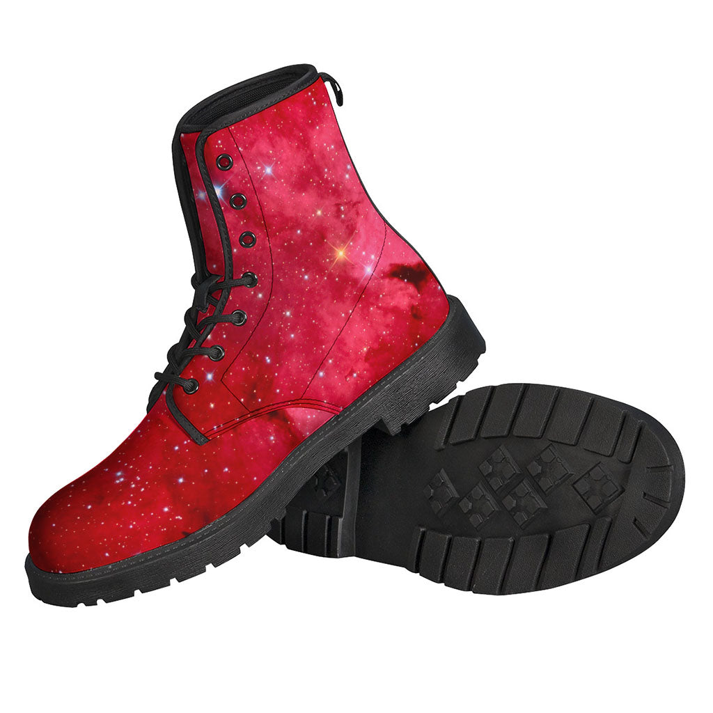 Red Galaxy Space Cloud Print Backpack