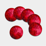 Red Galaxy Space Cloud Print Leather Coaster Set