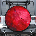 Red Galaxy Space Cloud Print Leather Spare Tire Cover