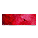 Red Galaxy Space Cloud Print Long Kitchen Mat