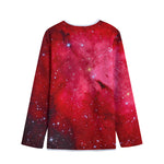 Red Galaxy Space Cloud Print Long Sleeve Short Coat