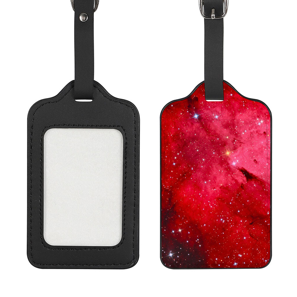 Red Galaxy Space Cloud Print Luggage Tag