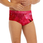 Red Galaxy Space Cloud Print Men's Briefs