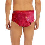 Red Galaxy Space Cloud Print Men's Briefs