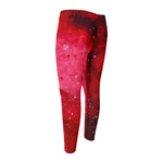 Red Galaxy Space Cloud Print Men's Compression Pants