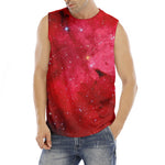 Red Galaxy Space Cloud Print Men's Fitness Tank Top