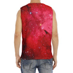Red Galaxy Space Cloud Print Men's Fitness Tank Top