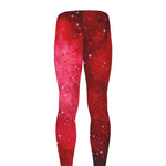 Red Galaxy Space Cloud Print Men's leggings