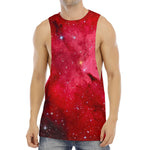 Red Galaxy Space Cloud Print Men's Muscle Tank Top