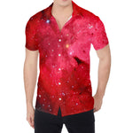 Red Galaxy Space Cloud Print Men's Shirt