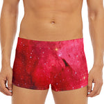 Red Galaxy Space Cloud Print Men's Short Boxer Briefs