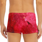 Red Galaxy Space Cloud Print Men's Short Boxer Briefs