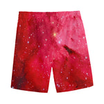 Red Galaxy Space Cloud Print Men's Sports Shorts