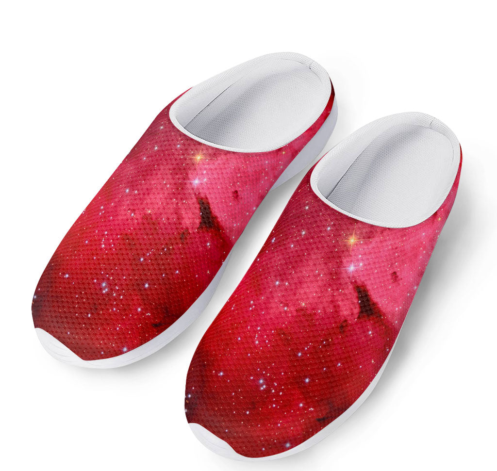 Red Galaxy Space Cloud Print Mesh Casual Shoes
