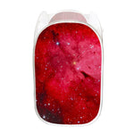 Red Galaxy Space Cloud Print Mesh Laundry Hamper
