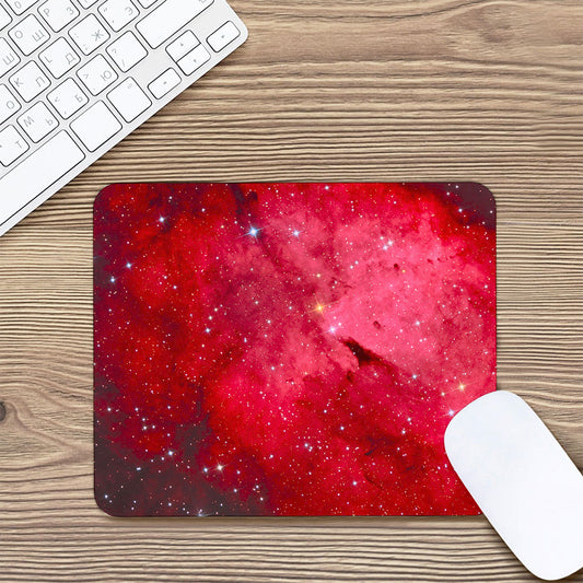 Red Galaxy Space Cloud Print Mouse Pad