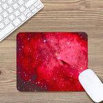Red Galaxy Space Cloud Print Mouse Pad
