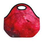 Red Galaxy Space Cloud Print Neoprene Lunch Bag
