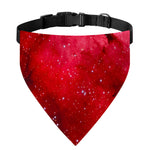 Red Galaxy Space Cloud Print Over The Collar Dog Bandana