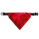 Red Galaxy Space Cloud Print Over The Collar Dog Bandana