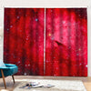 Red Galaxy Space Cloud Print Pencil Pleat Curtains