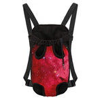 Red Galaxy Space Cloud Print Pet Carrier Backpack