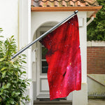 Red Galaxy Space Cloud Print Polyester Flag