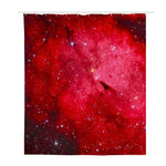 Red Galaxy Space Cloud Print Polyester Shower Curtain