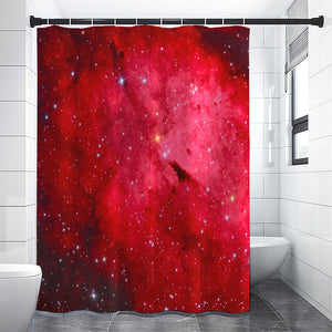 Red Galaxy Space Cloud Print Premium Shower Curtain