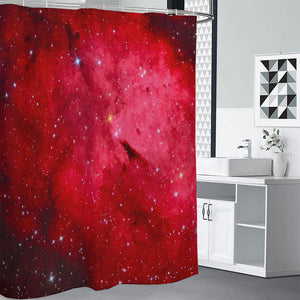 Red Galaxy Space Cloud Print Premium Shower Curtain