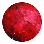 Red Galaxy Space Cloud Print Round Blanket