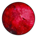 Red Galaxy Space Cloud Print Round Floor Mat