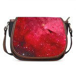 Red Galaxy Space Cloud Print Saddle Bag