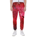 Red Galaxy Space Cloud Print Joggers