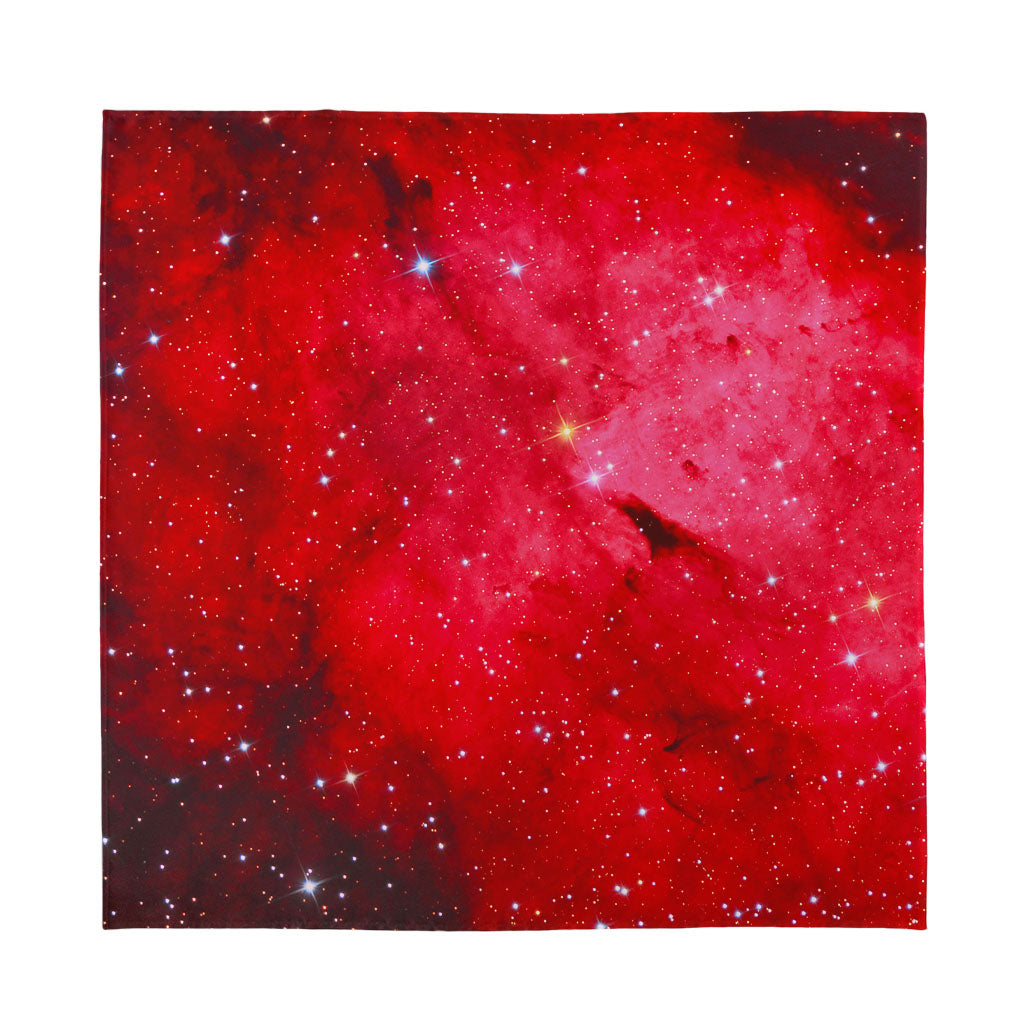 Red Galaxy Space Cloud Print Silk Bandana