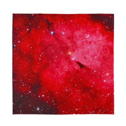 Red Galaxy Space Cloud Print Silk Bandana