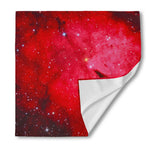 Red Galaxy Space Cloud Print Silk Bandana