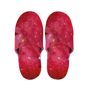 Red Galaxy Space Cloud Print Slippers