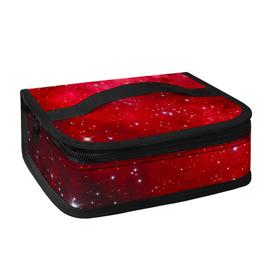 Red Galaxy Space Cloud Print Small Lunch Bag