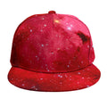 Red Galaxy Space Cloud Print Snapback Cap